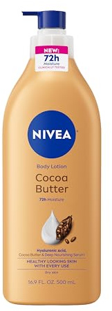 NIVEA Cocoa Butter Body Lotion for Dry Skin with Hyaluronic Acid, 16.9 Oz