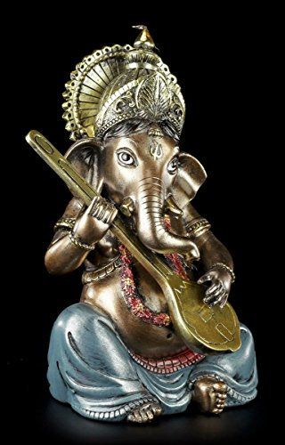 Kleine Ganesha Figur musizierend mit Sitar
