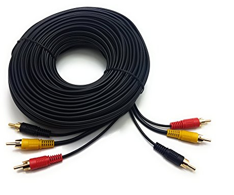 MainCore 15m Long 3 x Phono Male To 3 x Phono Male Cable Audio Composite Video RCA Lead (Available in 0.15m, 0.25m, 0.50m, 1m, 2m, 3m, 5m, 7m, 10m, 15m, 20m, 25m) (15m)
