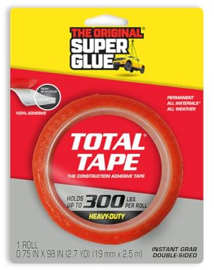 Super Glue Double-Sided Permanent Mounting Adhesive Tape (1 roll, 19mmx2.5m)