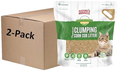 Nature's Miracle Premium Clumping Corn Cob Litter, Tough Odor Bio-Enzymatic Formula, Dust Free, 18lb (2 pack)