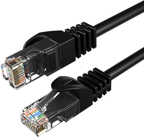 Cables Direct Online Cat6 3M Network Ethernet Patch Cable, 550Mhz Internet Wire, Compatible with PC, Laptop, Modem, Router, TVs, Printer Cord, Consoles for Home and Office, Black