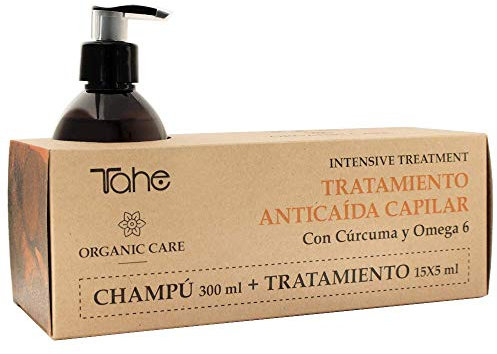 Tahe Organic Care Pack Anticaída Capilar Intensive Champú para la caída + Tratamiento ampollas anti-caída, total 375 ml (El emabalaje puede variar)