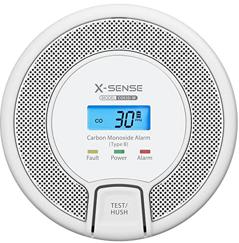 X-Sense Wireless Interconnected Carbon Monoxide Alarm Detector, Replaceable Battery-Powered CO Alarm Detector with Easy-to-Read LCD, Complies with EN 50291 Standard, CO03D-W, Link+