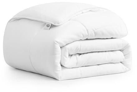 UGG Danielle Full/Queen Comforter Duvet Insert Cooling Lightweight Down Alternative Hypoallergenic Washable Quilted Fluffy Comforter Blanket with Corner Tabs for Duvet Cover, Full/Queen, Bright White