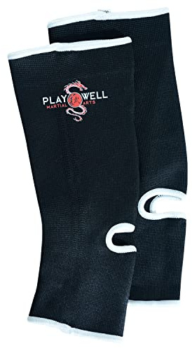 Muay Thai Knöchelbandage, elastisch, Baumwolle, Schwarz