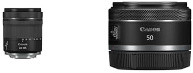 Canon Objectif RF 24-105mm F4-7.1 is STM Noir 4111C005AA & Objectif RF 50mm f/1.8 STM