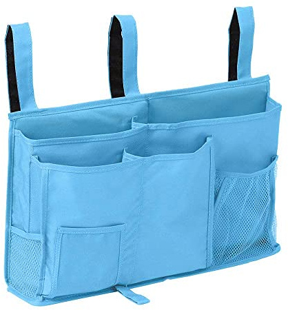 Createy Bedside Caddy Hanging Organizer Storage Bag Pocket for Bunk and Hospital Beds, College Dorm Rooms, Baby Bed Rails, Camp - 4 Pockets and 2 Hooks