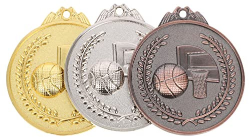 ULTECHNOVO 3 Stück Metallmedaillen Gold Silber Bronze Zinklegierung Sport Award Medaillen Für Basketball Wettkampf Kinder Auszeichnungspokal
