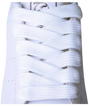 Olukssck 2 Paires Lacets Plats de Rechange pour Baskets, Blanc, 115cm