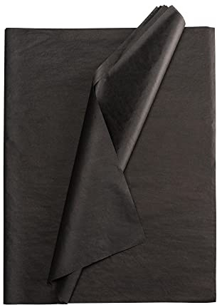 Seidenpapier bunt – 50 Blatt – 50 x 75 cm – Verpackungsmaterial für Kerzen, Kleidung, Seife – als Bastelpapier, Geschenkpapier – Hochzeit, Weihnachten – Füllmaterial in Versandkartons – SCHWARZ