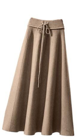 SUIUOI Jupes longues en velours côtelé, trapèze, pour femme, plissées en tartan, pour l'hiver et l'automne, midi, élastiques, vintage, élégantes, pliées, décontractées, Taille Unique