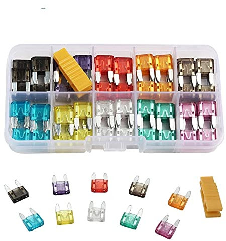 Sicherung 120-teiliges kleines Auto-Sicherungsbereich-Set for Auto, Auto, LKW, 2/3/5/7,5/10/5/20/25/30/35a Sicherung mit Kunststoffbox