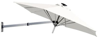 TRGCJGH Wandhalterung Sonnenschirm Balkon, Gartenschirm Terrassenschirm Balkonschirm, mit Kippbarer Aluminiumstange(250cm/8.2ft,Beige)