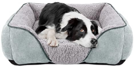 JOEJOY Hundebett Mittelgroße kleine Hunde Hundekorb Waschbar - Flauschig Hundebetten, rutschfest Hundekorb Hundesofa, Kuschelig HundeköRbchen für Hunde und Katzen-Helles Grau(M 63×53×20 cm