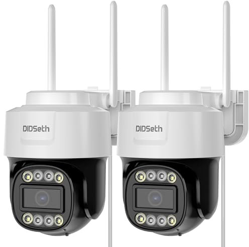 2K Telecamera Wi-Fi Esterno,3MP Videocamera Sorveglianza Esterno WIFI PTZ Telecamera 360 Gradi Esterno Visione notturna a colori di 30m, Rilevazione di Movimento, 2 Vie Audio, Sirena,IP66,Card/Cloud