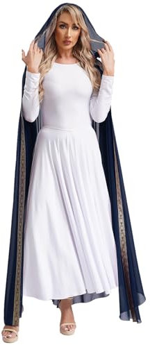dPois Damen Muslimische Abaya Kleider Islamische Kaftan Dubai Robe Kleid Bodenlang mit Kapuze Kimono Sommer Outfit Elegant Navy blau Einheitsgröße