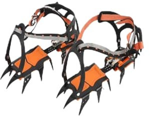 12 Zähne Eis Schnee Steigeisen Anti-Rutsch Klettern Greifer Schuhüberzieher Spike Stollen Edelstahl Schnee Skid Steigeisen für Sport