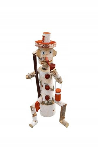PEEWIT Holzfigur Garten, Gartenschmuck aus Holz 55cm Angler