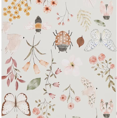 FENTIS Motif Floral Vert Papier Peint Adhésif Papier Peint Vintage Auto-Adhésif Papier Contact Imperméable Revêtement Vinyle Rouleau pour Cuisine Chambre Salle de Bain Placard 44,5x500cm