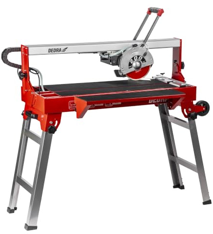 Fliesenschneider, Fliesenschneidemaschine für Keramik und Glasur, Nassschneider, Tisch-Fliesenschneider mit 200-mm-Diamanttrennscheibe, 800 W, Schnittlänge bis 720 mm, mit Tauchschneidfunktion, DEDRA