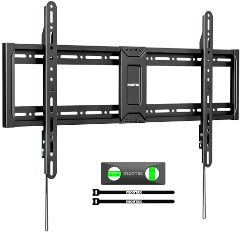 monTEK Heavy Duty Fixed TV Wall Mount for 43–95 Inch TVs, 1.1 Ultra Slim Low Profile Bracket, 200 lbs Capacity, Max VESA 800x400mm, Fits 16/18/24/32 Studs, for Large Flat & Curved TVs
