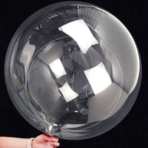 Gleemix 50cm Bobo Luftballons, 5 Stück Runde Durchsichtige Luftballons, Kristall Blase Klar Ballons, Bobo Bubble Ballons für Hochzeit Geburtstag Halloween Weihnachtsfeier Dekoration