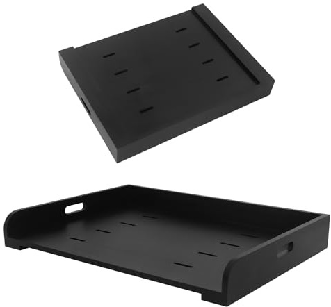 BRRIDE Cubierta de cocina con asas, 75 x 56 x 10 cm, placa para cocina eléctrica y de gas, cubierta para encimera, fregadero de cocina de madera (negro)