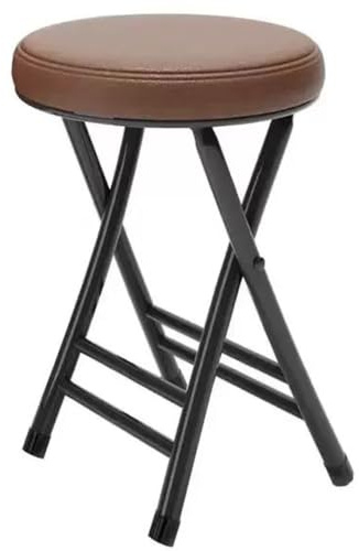 Sgabello pieghevole rotondo moderno marrone 50 cm impilabile portatile capacità 330 libbre perfetto per casa giardino campeggio uso interno ed esterno