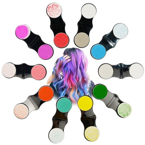 10 Farben Haarkreide für Mädchen Set, Auswaschbare Temporäre Haarfarbe & Hair Chalk - Haarkreide für Kinder, Einfach Abwaschbar mit Shampoo, Für Geburtstag, Festival & Party