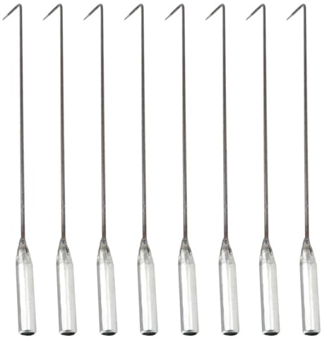 HOMSFOU 8pcs Long Handle Fire Hooks 40cm Steel Ash Cleaning Pokers for Heating Stove Barbecue Multi-Purpose Fireplace Accessories for Indoor and Outdoor Use