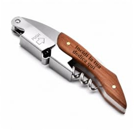 Enoteca Bevi Bene Sacacorchos profesional de madera y acero personalizable con grabado láser, abrebotellas de sumiller, regalo personalizado con nombre, dedicatoria – destapa tus emociones