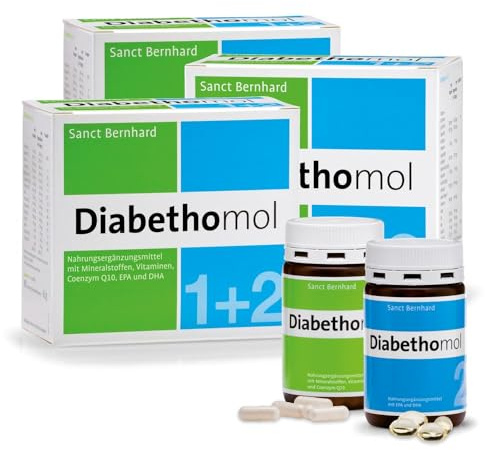 Sanct Bernhard Diabethomol mit Vitamin C, E, Mineralstoffen, Zink, Chrom, Magnesium 540 Kapseln