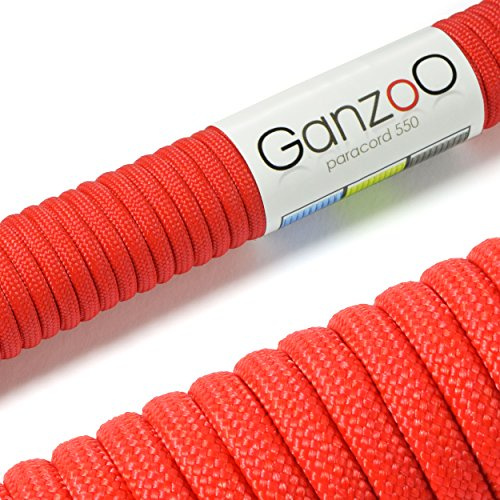 Ganzoo Paracord 550 Seil 4mm Schnur Typ 3, Nylon & Polyester, ideal für Basteln von Hundeleine Halsband Armband/Camping Survival und Outdoor (3/15/30/100 Meter) Allzweckseil 7 Innenstränge