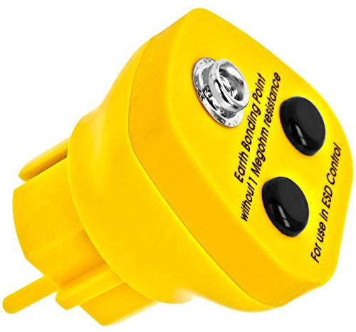 Minadax® Erdungsbaustein - EBP - Innovativer ESD-Schutz - Antistatik Erdungsstecker Schutzkontaktstecker - Deutscher Steckdosen-Standard - 1 x 10 mm Druckknopfbuchse