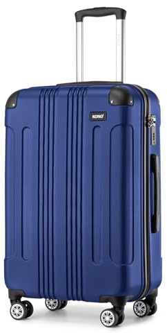 Kono 28 Inch Large Hard Shell Luggage Lightweight ABS 4 Wheels Spinner Business Trip Trolley Case Suitcase (Navy)