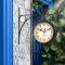 Retro Double-Sided Wall Clock, Double-sided Wall Clock Station Retro Dial，Silent Non Ticking,with Stem Fixing Pendulum for Indoor&Outdoor Garden Best gift for Home (Diameter 4.77inch)
