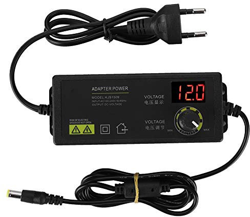 Einstellbares Netzteil, EU-Stecker 60W 5A 3-12V Motor mit Einstellbarer Spannung, Drehzahlregelung Dimmbares Netzteil für Drehzahlregelung des Gleichstrommotors, Lichtdimmer