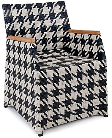 Garland Poly Rattan Gartensessel Verona Teak Holz Gartenstuhl Armlehne Alu Wetterfest Garten Sessel Gartenmöbel - Tangram