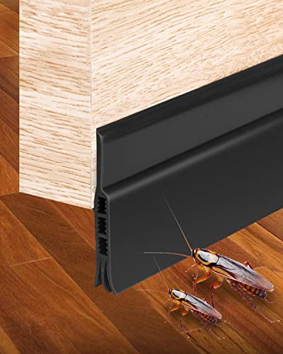 E-SMARTER Draught Excluder - Strong Adhesive Door Draft Stopper, Soundproof, 39 Inch, Black