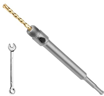 SDS PLUS - Extensión de vástago para brocas, Adaptador Taladro (300 mm de longitud, con rosca M22, incluye broca centrada)