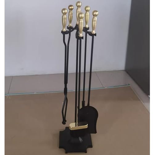 JLXJYS Set Camino Set di Accessori per Il Fuoco per Uso intensivo con pinze da Fuoco, Pala, Spazzola, Poker, Set di Attrezzi per caminetto Kit di Attrezzi per caminetto per Interni all'aperto