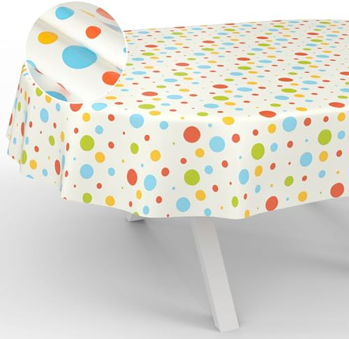 ANRO Wachstuch-Tischdecke Tischdecke abwaschbar Wachstuch Garten-Tischdecke Outdoor Indoor Oval 180x140cm Schnittkante Party Wachstuchtischdecke Wachstischdecke wasserabweisend Gartentischdecke
