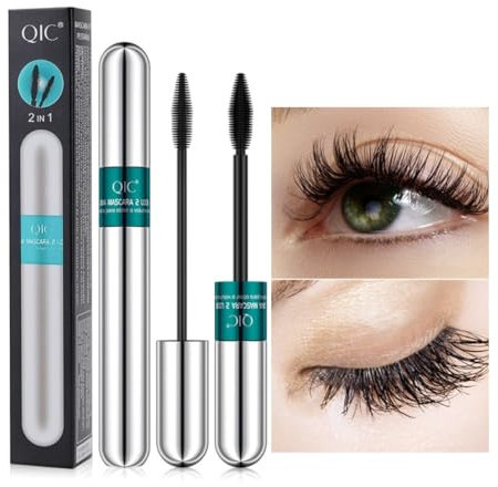 KARLOR 2-IN-1 Mascara Wimperntusche Mascara wasserfest schwarz langhaltend lange feine kurze Wimpern mit dicke und dünne Bürste 5D Mascara für Wimpern Augenmakeup