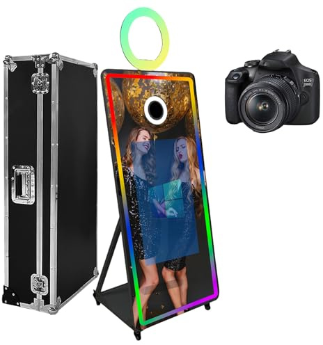 65-Zoll-Magic-Mirror-Fotokabine mit Kamera und Aufhelllicht Bewegliche 32-Zoll-Touchscreen-Fotokabine mit Flightcase für Veranstaltungen