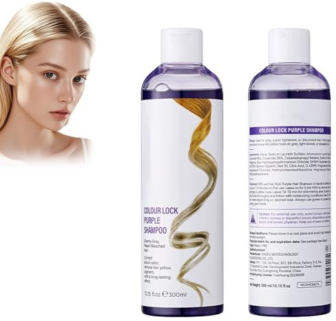 Shampoing Violet pour Cheveux Blonds | Shampoo Blond Platine avec Formule Neutralisante | Soin Professionnel pour Cheveux Blonds, Décolorés et Gris | Shampooing Riche en Vitamines