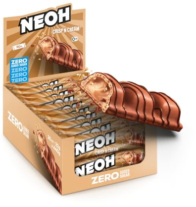 Neoh Crispy Cream, Milch-Haselnusscreme, ohne Zuckerzusatz, 20er-Packung