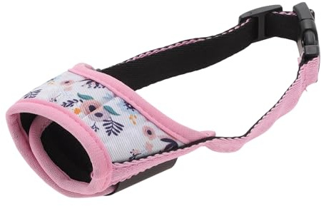 CAPASTEC Hundmunstycke, mjuk munkorg, andningsbar munkorg för hundar för att förhindra att tugga, nosparti W/justerbar rem för små medelstora stora hundar, L, rosa