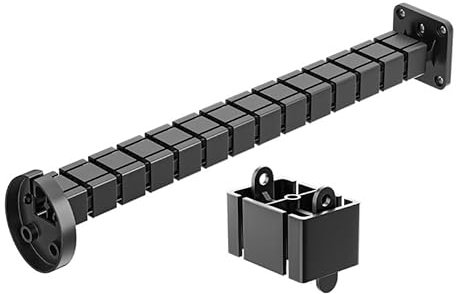 CiCixixi Kabeldragning, fyrkantig, kuba, smal linje, längd 125 cm, skrivbord, flexibel kabelslang, kabelslang, höjdjusterbar, avtagbar och skarvning svart (utan skruvar)