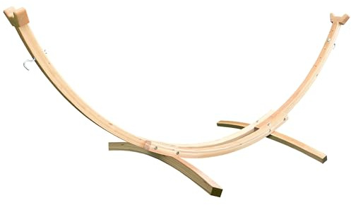Vivere Supporto per amaca ad arco in pino massiccio, in legno naturale, lunghezza 3 m, capacità 204 kg